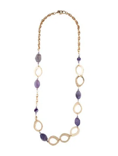 Pre-owned Sequin Crystal & Glass Collar Necklace, 41.25" In Multicolor