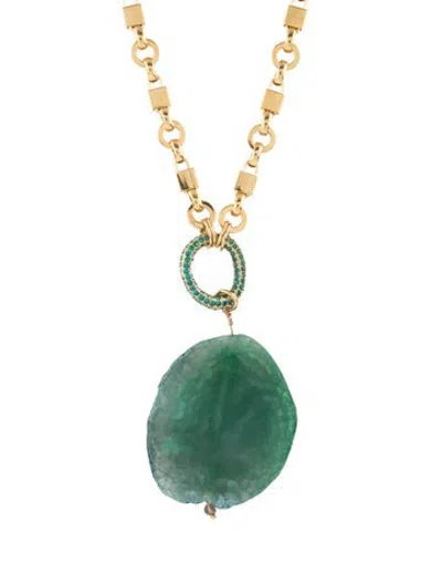 Pre-owned Sequin Crystal & Stone Necklace, 30" In Multicolor