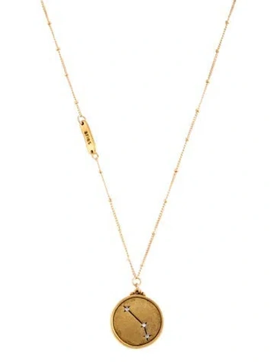 Pre-owned Sequin Crystal "aries" Pendant Necklace, 19.5" In Multicolor