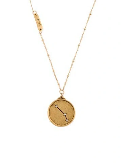 Pre-owned Sequin Crystal "aries" Pendant Necklace, 19.5" In Multicolor