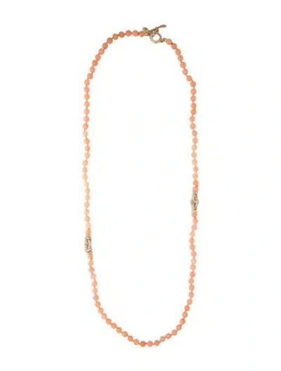 Pre-owned Sequin Crystal Bead Strand Necklace, 40.5" In Clear/pink