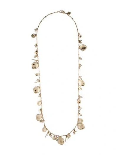Pre-owned Sequin Crystal Charms Long Necklace, 35" In Multicolor