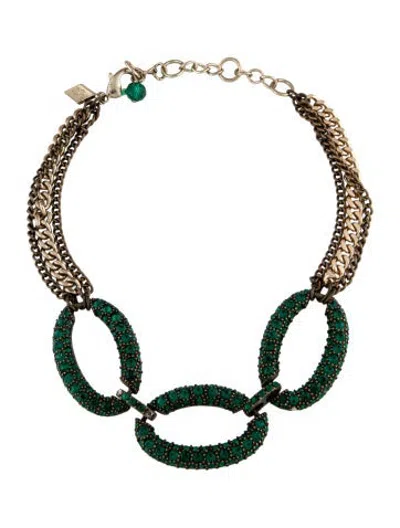 Pre-owned Sequin Crystal Choker Necklace, 17.25" In Multicolor