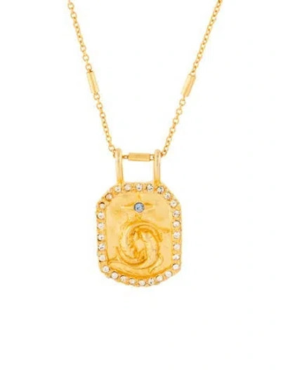 Pre-owned Sequin Crystal Étoile Zodiac 'pisces' Pendant Necklace, 19.75" In Multicolor