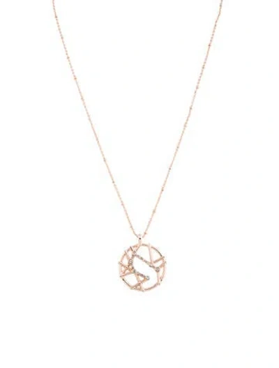 Pre-owned Sequin Crystal 'gemini' Pendant Necklace, 18.75" In Multicolor