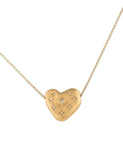 Pre-owned Sequin Crystal Heart Pendant Necklace, 18.25" In Multicolor