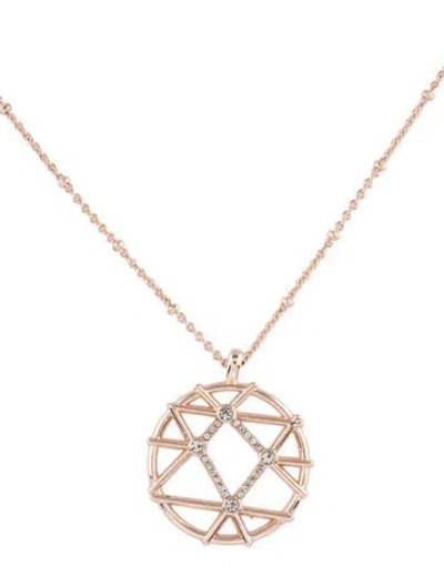 Pre-owned Sequin Crystal "libra" Pendant Necklace, 18.75" In Multicolor