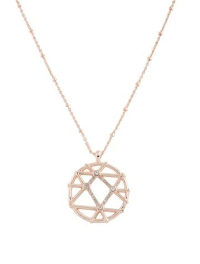Pre-owned Sequin Crystal "libra" Pendant Necklace, 18.75" In Multicolor
