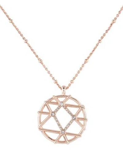 Pre-owned Sequin Crystal "libra" Pendant Necklace, 19" In Multicolor