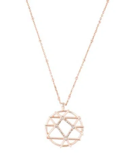 Pre-owned Sequin Crystal "libra" Pendant Necklace, 19" In Multicolor