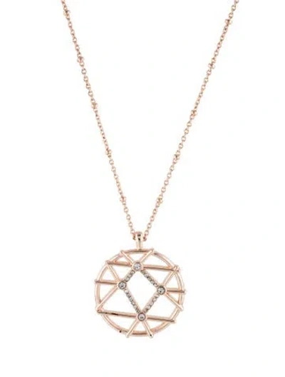 Pre-owned Sequin Crystal "libra" Pendant Necklace, 19" In Multicolor