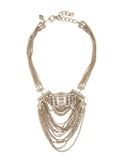 Pre-owned Sequin Crystal Multi-strand Necklace, 19.5" In Multicolor