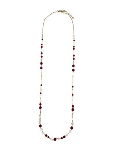 Pre-owned Sequin Crystal, Pearl & Bead Long Necklace, 48" In Multicolor