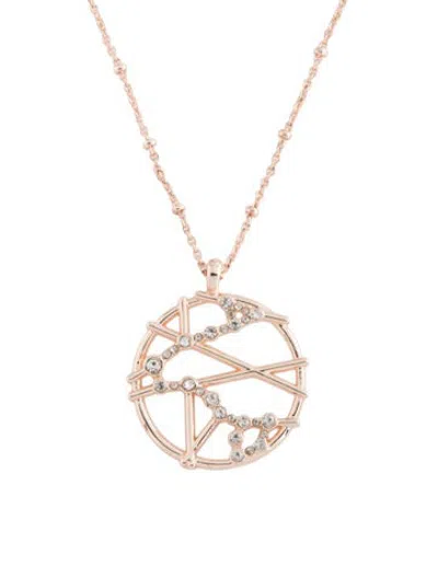 Pre-owned Sequin Crystal Pisces Horoscope Pendant Necklace, 19" In Multicolor