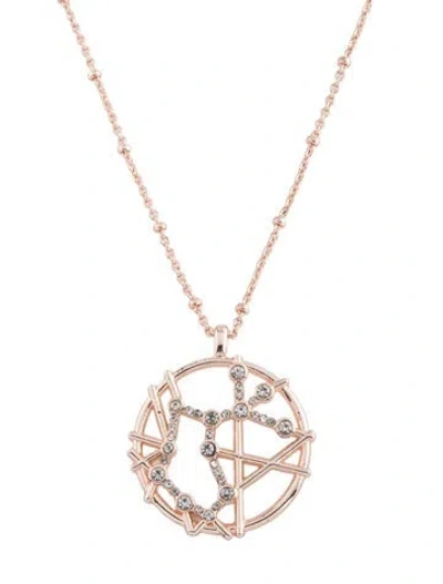 Pre-owned Sequin Crystal 'scorpio' Pendant Necklace, 18.75" In Multicolor