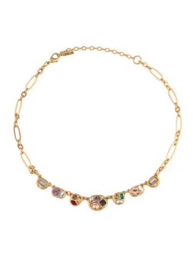 Pre-owned Sequin Crystal Statement Collar Necklace, 17.5" In Multicolor