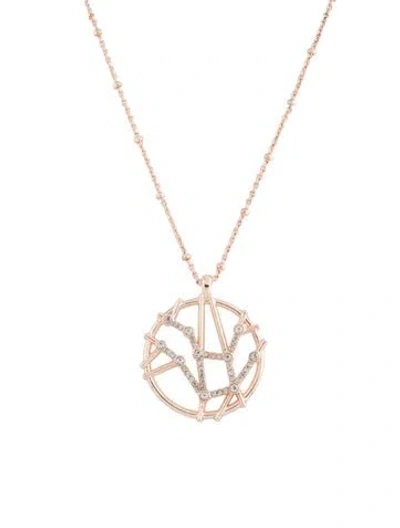 Pre-owned Sequin Crystal Virgo Horoscope Pendant Necklace, 18.75" In Multicolor