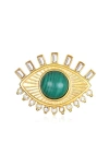 Sequin Dalila Evil Eye Talisman Brooch In Gold
