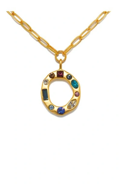 Sequin Emilie Crystal Initial Pendant Necklace In Gold