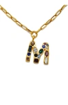 Sequin Emilie Crystal Initial Pendant Necklace In Gold