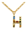 Sequin Emilie Crystal Initial Pendant Necklace In Gold