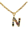 Sequin Emilie Crystal Initial Pendant Necklace In Gold