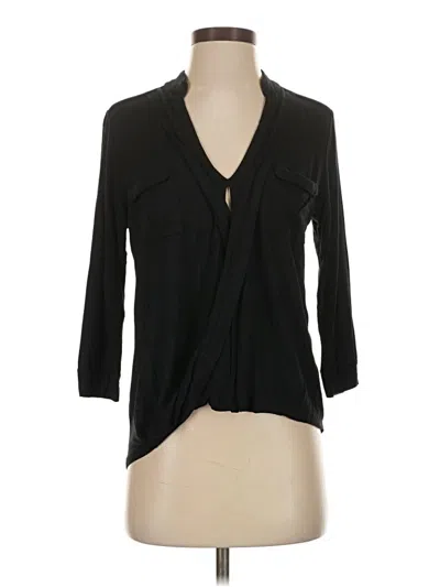 Pre-owned Sequin Hearts 3/4 Sleeve Blouse In Black