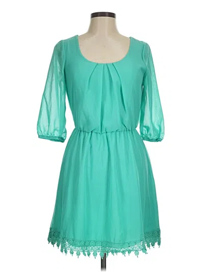 Pre-owned Sequin Hearts Casual Dress In Teal