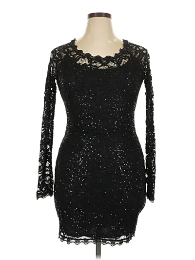 Pre-owned Sequin Hearts Cocktail Dress In Black