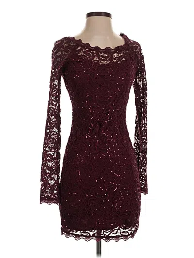 Pre-owned Sequin Hearts Cocktail Dress In Burgundy