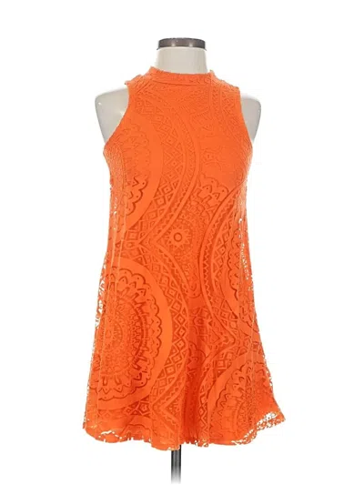 Pre-owned Sequin Hearts Cocktail Dress In Orange