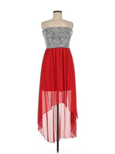 Pre-owned Sequin Hearts Cocktail Dress In Red