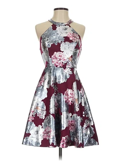 Pre-owned Sequin Hearts Cocktail Dress In Silver