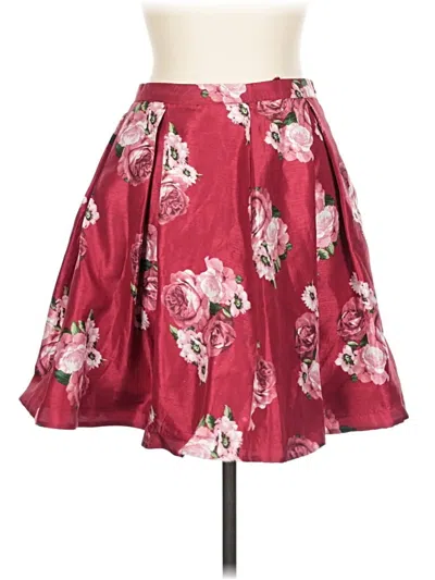 Pre-owned Sequin Hearts Formal Skirt In Burgundy