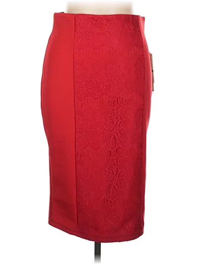 Pre-owned Sequin Hearts Formal Skirt In Red