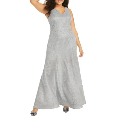 Sequin Hearts Plus Womens Glitter Sleeveless Party Dress In White