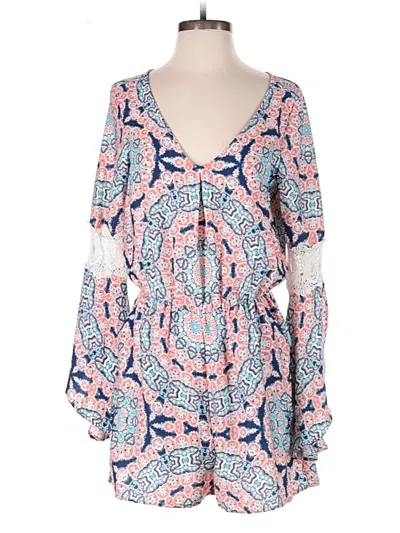 Pre-owned Sequin Hearts Romper In Blue