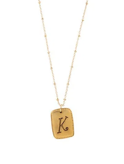 Pre-owned Sequin Initial "k" Chain Pendant Necklace, 34.75" In Multicolor