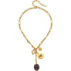 Sequin Isadora Charm Necklace In Gold