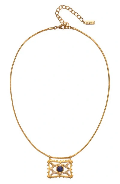 Sequin Nour Evil Eye Necklace In Gold