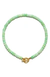 Sequin Opal Candy Beaded Choker Necklace In Green
