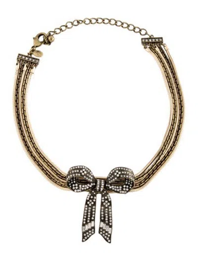 Pre-owned Sequin Starry Ribbon Statement Choker Necklace, 17" In Clear