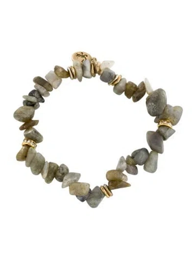 Pre-owned Sequin Stone Beaded Stretch Bangle Bracelet, 7" In Multicolor
