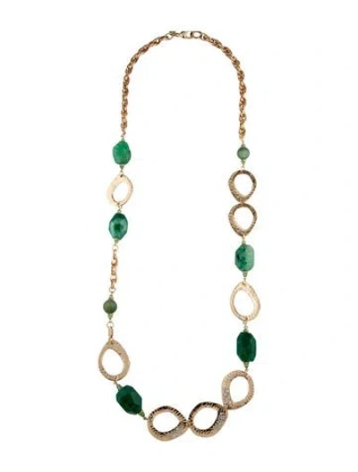 Pre-owned Sequin Stone Station Necklace, 41" In Multicolor