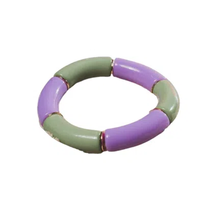Serabondy Women's Green / Pink / Purple Coral Bracelets Purple And Green In Gray