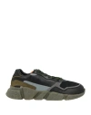 Serafini Man Sneakers Black Size 9 Leather, Textile Fibers