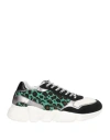 Serafini Woman Sneakers Green Size 6 Leather, Textile Fibers