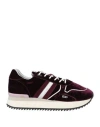 Serafini Woman Sneakers Plum Size 7 Leather, Textile Fibers In Purple