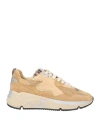Serafini Woman Sneakers Sand Size 7 Leather, Textile Fibers In Beige