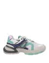 Serafini Woman Sneakers Silver Size 8 Leather, Textile Fibers In Silver